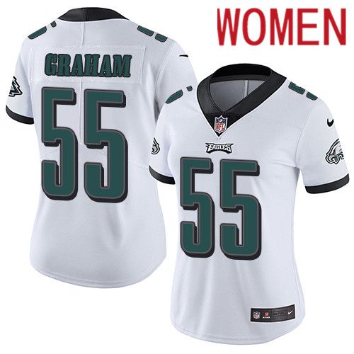 Women Philadelphia Eagles #55 Brandon Graham Nike White Vapor Limited NFL Jersey